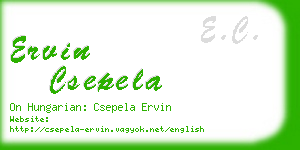 ervin csepela business card